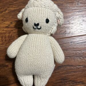 Soft Cream Knit Lamb Stuffed Animal